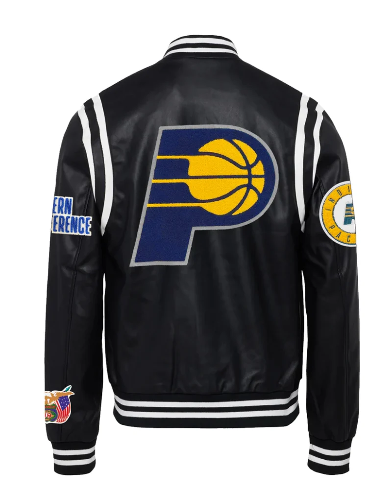 Indiana Pacers Vegan Black Leather Jacket