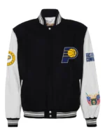 Indiana Pacers Wool & Leather Black / White Varsity Jacket