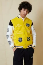 International Champs Yellow And White Varsity Jacket