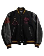 International Stussy Tribe Black Varsity Jacket