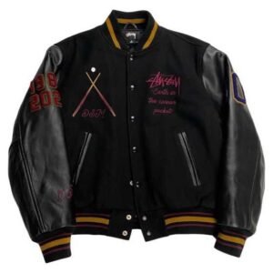 International Stussy Tribe Black Varsity Jacket