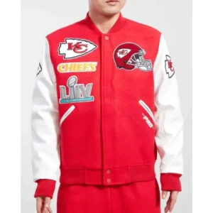 Kansas City Chiefs Logo Red And White Varsity Jacket