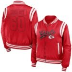 Kansas City Chiefs Wear By Erin Andrews Red Bomber Full-zip Jacket Kansas City Chiefs Wear By Erin Andrews Red Bomber Full-zip Jacket