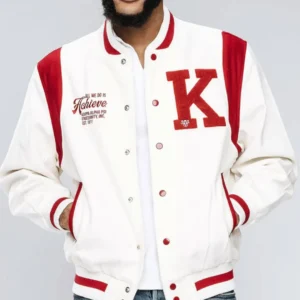 Kappa Alpha Psi Worlds Greatest Frat Varsity White Wool Jacket