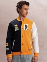 Ketch Colourblocked Fleece Varsity Jacket