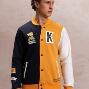 Ketch Colourblocked Fleece Varsity Jacket