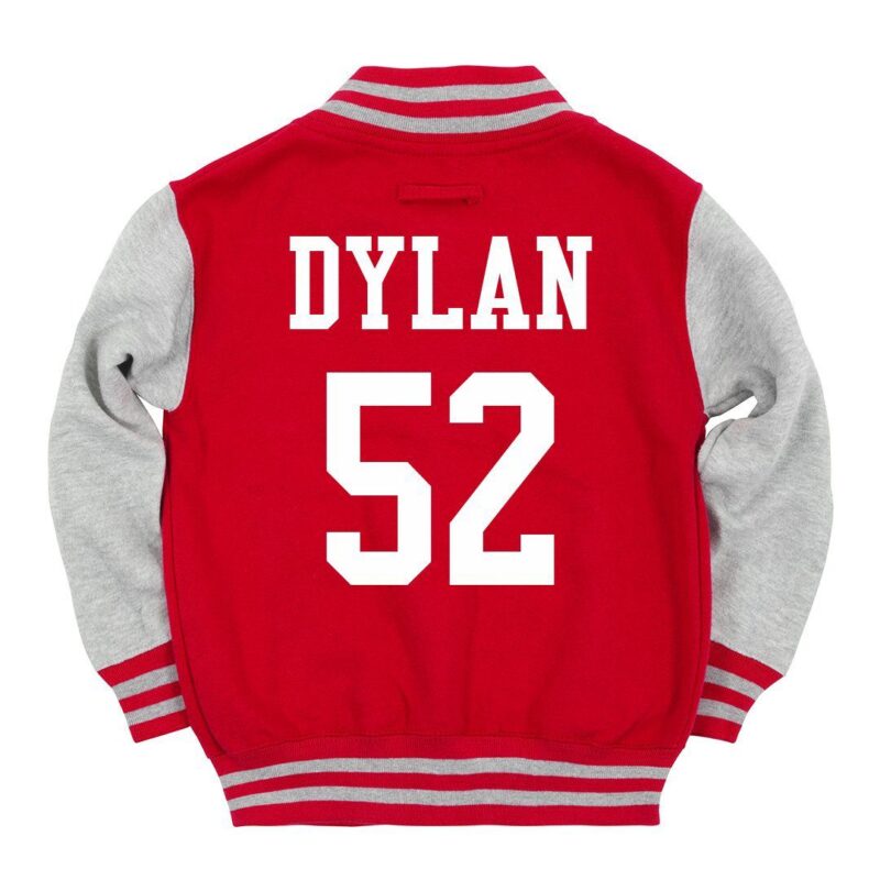 Kids Dylan 52 Red Varsity Jacket