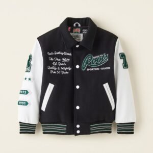 Kids Sporting Goods Black And White Varsity Jacket