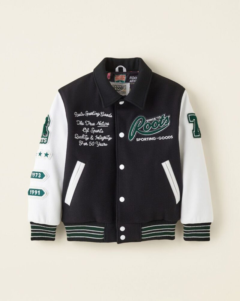 Kids Sporting Goods Black And White Varsity Jacket