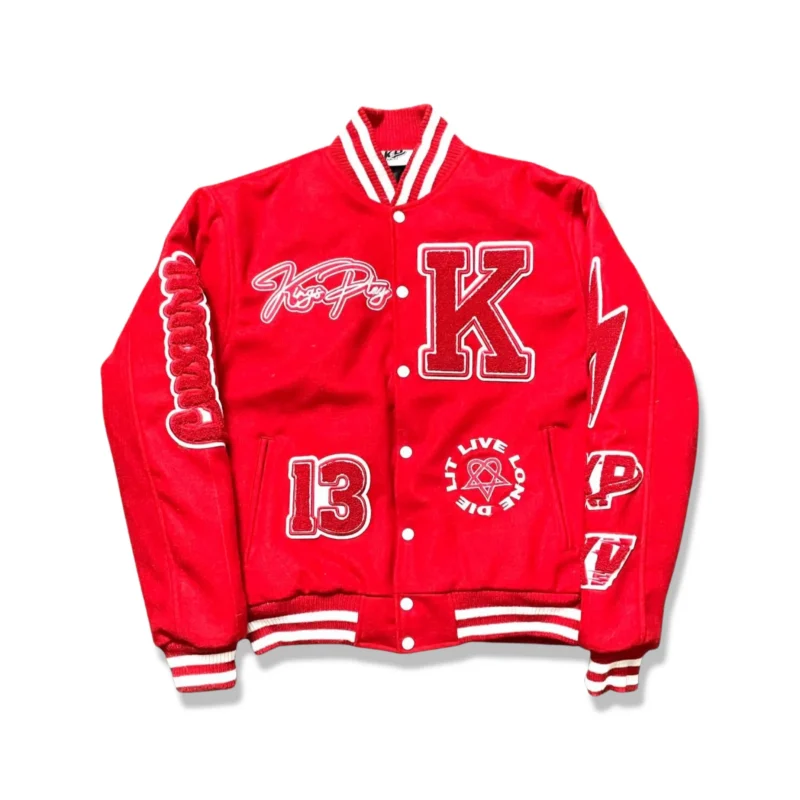 Kp University Red Wool Varsity Jacket