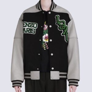 Kris Black Grey Varsity Jacket