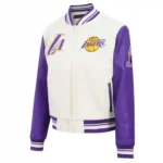 La Lakers Cream Retro Classic Jacket