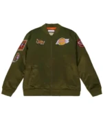 La Lakers Flight Green Bomber Jacket