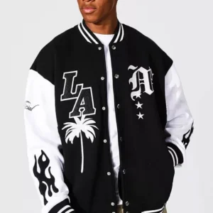 LA Official Black And White Varsity And Letterman Jacket