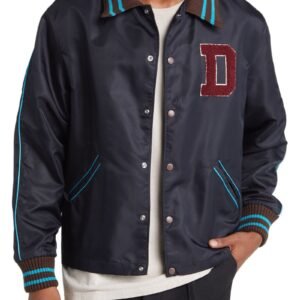 La Veste Après-sport Water Repellent Navy Blue Varsity Jacket