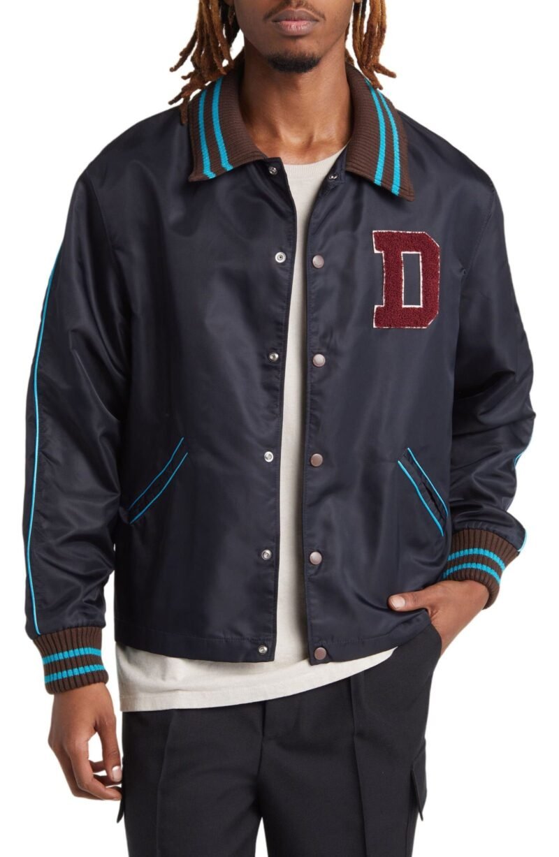 La Veste Après-sport Water Repellent Navy Blue Varsity Jacket