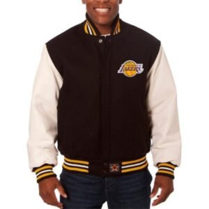 Lakers Jh Design Big & Tall Wool & Leather Jacket