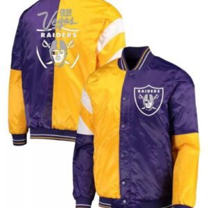 Las Vegas Raiders Tricolor Satin Jacket