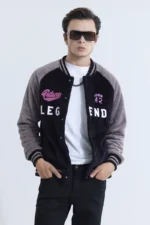 Legend Black Fur Varsity Jacket