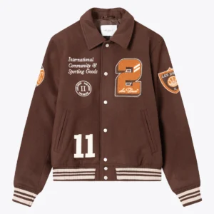 Les Deux Varsity Brown Wool Jacket