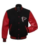 Letterman Atlanta Falcons Red And Black Jacket