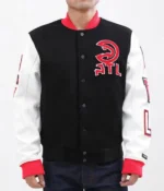 Letterman Atlanta Hawks Black And White Jacket