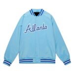 Light Blue MLB Atlanta Braves Team Satin Jacket