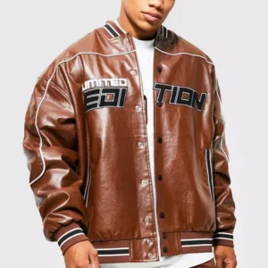 Limited Edition Brown Leather Varsity Jacket