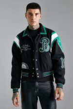Limited Edition Trim B Black Varsity Jacket