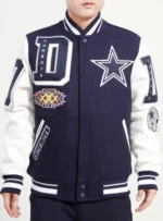 Logo Mashup Varsity Dallas Cowboys Midnight Navy Jacket Logo Mashup Varsity Dallas Cowboys Midnight Navy Jacket