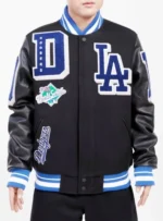 Logo Mashup Varsity Dodgers Black Jacket