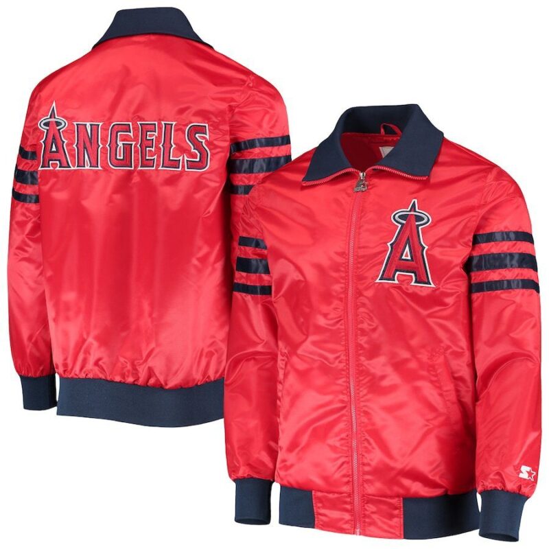 Los Angeles Angels Starter Red Full-zip Varsity Jacket Los Angeles Angels Starter Red Full-zip Varsity Jacket