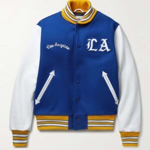 Los Angeles Wool-blend And Leather Varsity Jacket