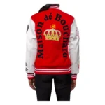 MDB Brand Womens Red White Varsity Jacket