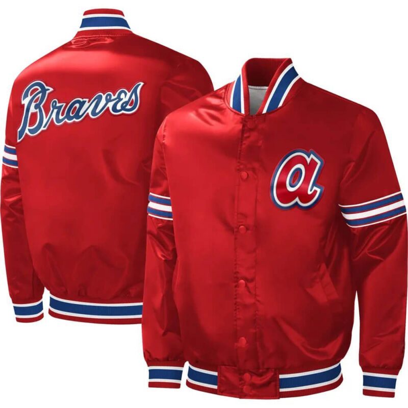 MLB Atlanta Braves Red Satin Jacket