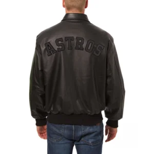 MLB Houston Astros Black Leather Jacket