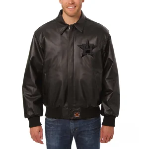 MLB Houston Astros Black Leather Jacket