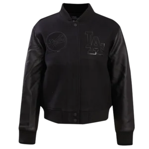MLB Los Angeles Dodgers Triple Black Wool Womens Varsity Jacket