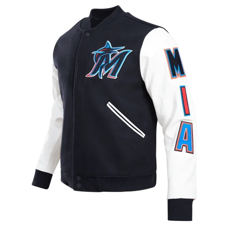 MLB Miami Marlins Classic Wool Mens Varsity Jacket