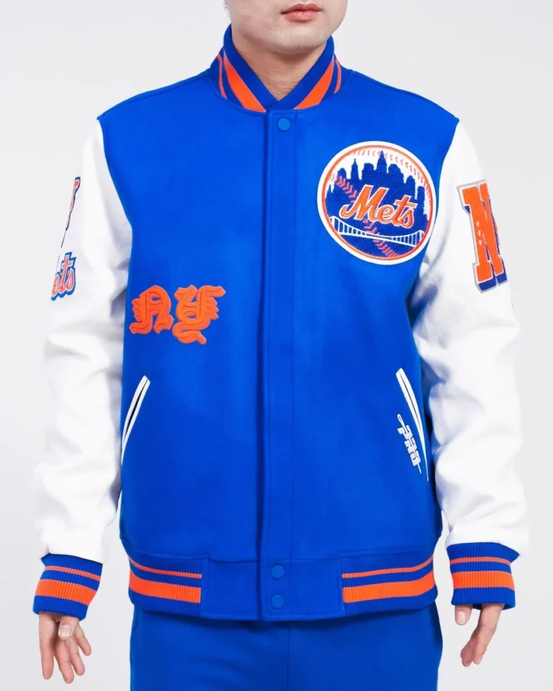 MLB New York Mets Old English Wool Men's Varsity Jacket