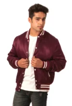 Maroon Varsity Jacket Mens