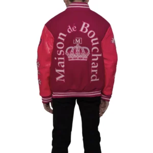 Mdb Brand Kids V2 - Monochrome Pink Varsity Letterman Jacket