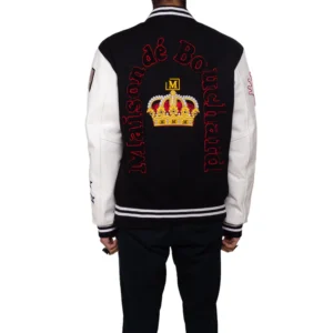 Mdb Brand V2 - Black Men's Varsity Letterman Jacket