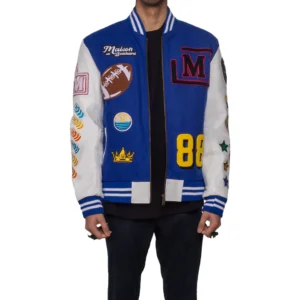 Mdb Brand V2 - Royal Blue Mens Varsity Letterman Jacket