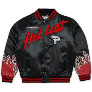 Men And Women Hellcat Ballistic Black Varsity Bomber Jacket
