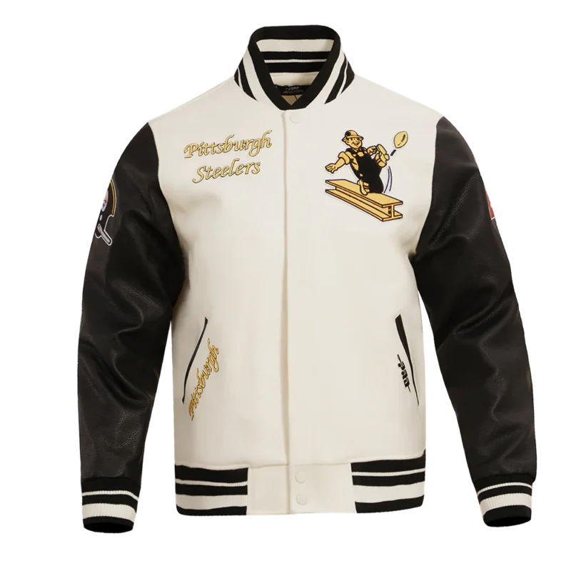 Mens Pittsburgh Steelers Retro Classic Wool Varsity Jacket