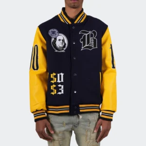 Men's Blessed Money Navy Varsity Jacket