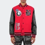 Men's Blessed Money Red Varsity Bomber Jacket