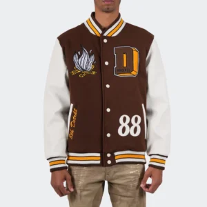 Men's Born To Be Different Brown Varsity Jacket