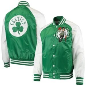 Mens Boston Celtics Point Guard Satin Fullsnap Jacket